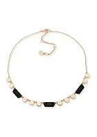 Gold Tone 16" Hex Frontal Necklace