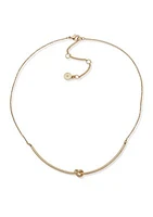 Gold Tone 16" Knot Frontal Necklace