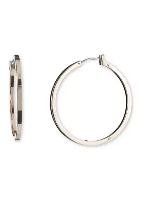 Gold Tone Large Thin Hoop Earrings