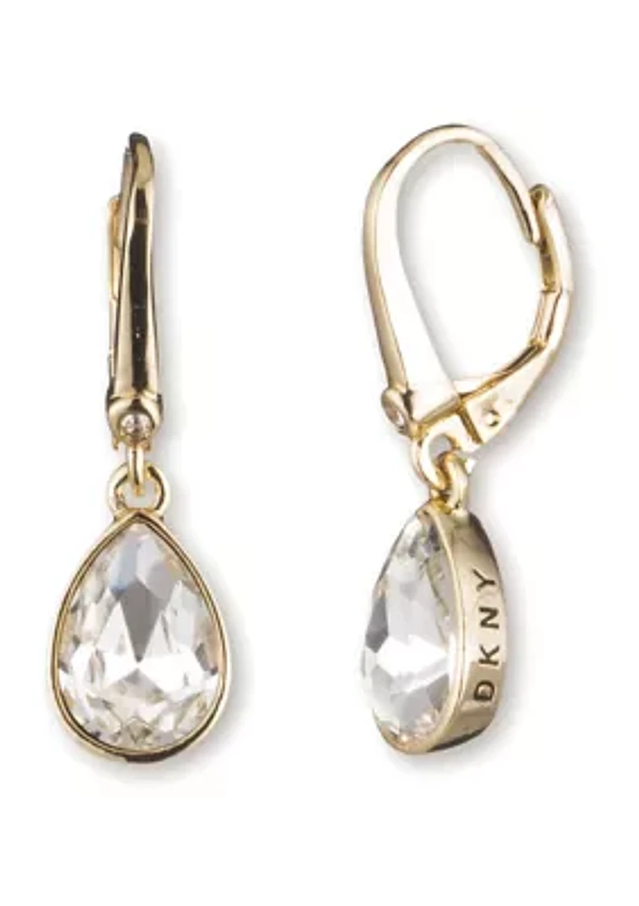 Crystal Stone Teardrop Earrings