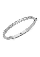 Silver Tone Crystal Pavé Bangle Bracelet