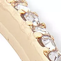 Gold Tone 50 Millimeter Crystal Pave Hoop Earrings