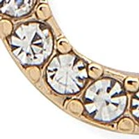 Gold Tone Crystal Pave Ring Threader Earrings