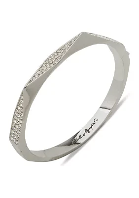 Silver Tone Crystal Bangle Bracelet 