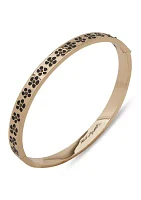 Gold Tone Flower Bangle Bracelet