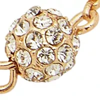 Gold Tone Crystal Pavé Sphere Slider Bracelet