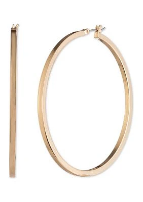 Gold Tone 60 Millimeter Round Hoop Earrings