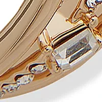 Gold Tone 40 Millimeter Crystal Pavé Split Hoop Earrings