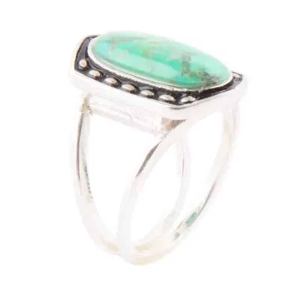 Shielded Lime Turquoise and Sterling Silver Ring