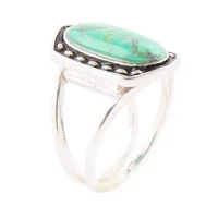 Shielded Lime Turquoise and Sterling Silver Ring