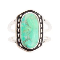 Shielded Lime Turquoise and Sterling Silver Ring