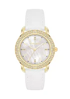 Glitz Dial Faux Leather Band Watch