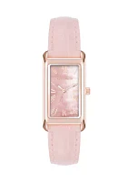 Blush Pink Strap with Rectangle Dial Watch