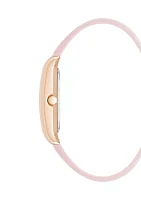 Blush Pink Strap with Rectangle Dial Watch