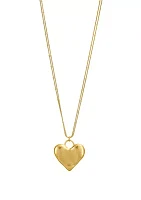 Gold-Tone with Organic Heart Pendant Long Necklace