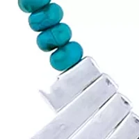 Silver Tone Turquoise Beads Graduated Fan Frontal Necklace