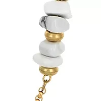 Gold Tone with White Howlite Long Necklace