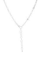 Silver Tone 5 Part Hammered Graduated  Oval Frontal Necklace