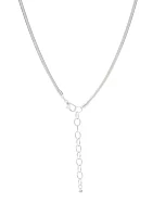 Silver Tone Long Oval Orbital Pendant Necklace