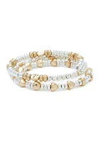 Two Tone Beaded Coil Bracelet