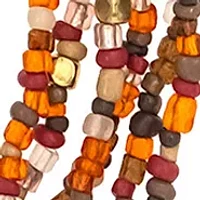 Gold-Tone Multi Row Multi Color Seed Bead Necklace