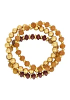 Gold Tone Berry Beaded Multi Row Bracelet Set