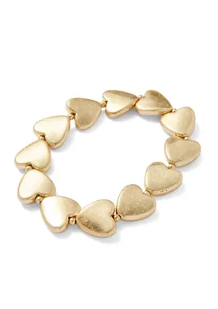 Heart Bead Stretch Bracelet