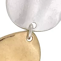 Two-Tone Mix Hammered Link and Oval Disc Frontal Necklace