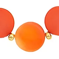 Gold-Tone Long Coral Bead Necklace