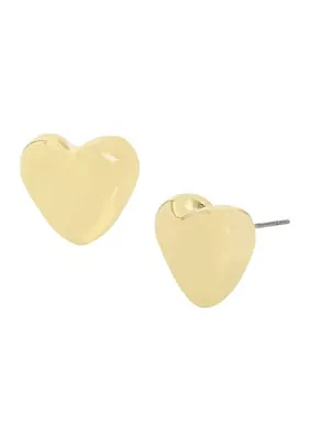 Puffy Heart Stud Earrings