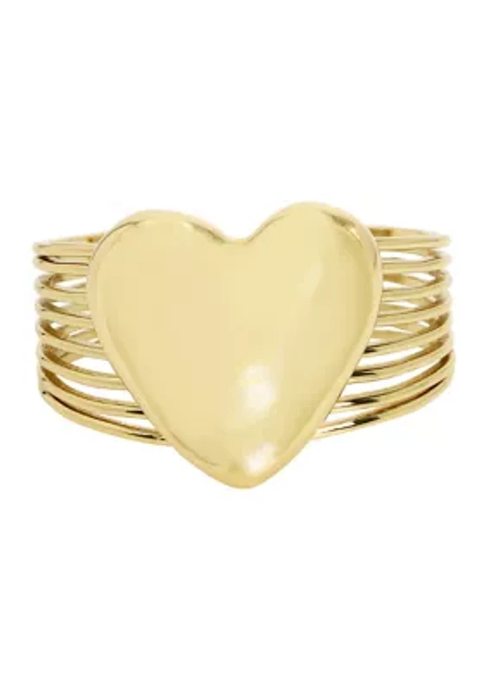 Puffy Heart Cuff Bracelet