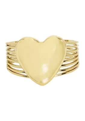 Puffy Heart Cuff Bracelet