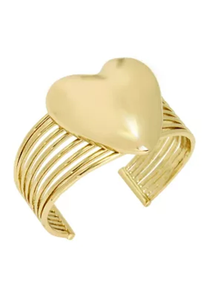 Puffy Heart Cuff Bracelet