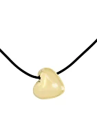 Puffy Heart Leather Necklace