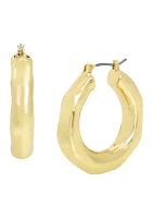 Gold Sculpted Hoop Earrings