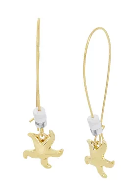 Starfish Howlite Dangle Earrings