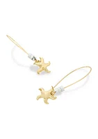 Starfish Howlite Dangle Earrings