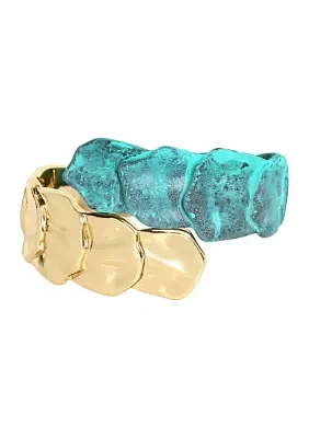 Patina Petal Bypass Bangle Bracelet