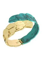 Patina Petal Bypass Bangle Bracelet