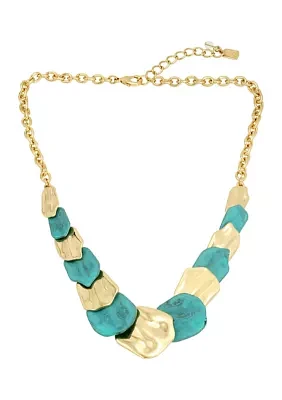 Patina Petal Layered Bib Necklace