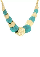 Patina Petal Layered Bib Necklace