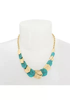 Patina Petal Layered Bib Necklace