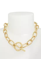 Textured Chain Collar Necklace