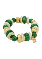 Malachite Mixed Beaded Stretch Bracelet