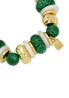 Malachite Mixed Beaded Stretch Bracelet