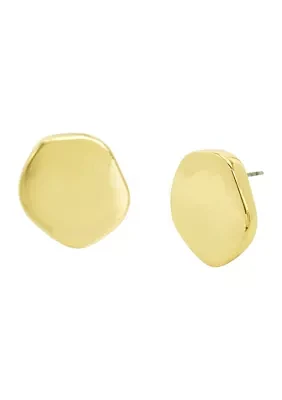 Sculpted Disc Stud Earrings