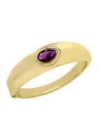 Gold Tone Amethyst Bangle Bracelet