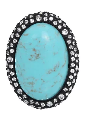 Pavé Turquoise Brooch