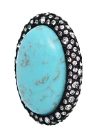 Pavé Turquoise Brooch