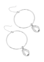 Sculptural Charm Hoop Earrings